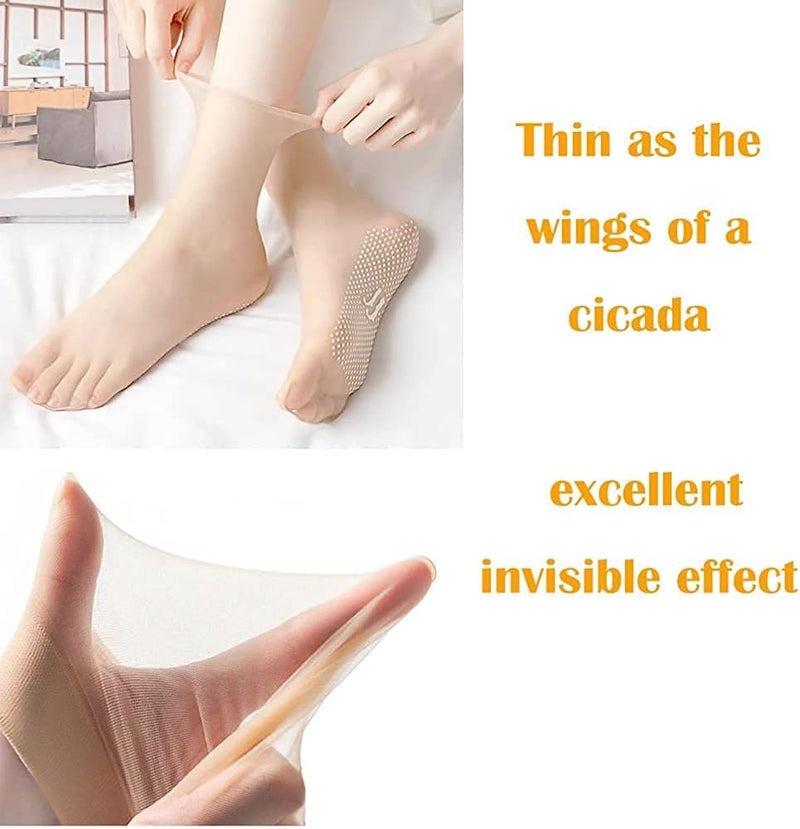 invisible, Slip-resistant Crystal Silk Socks, Invisible Silk Socks, Silk Sheer Ankle Socks for Women - Image 2