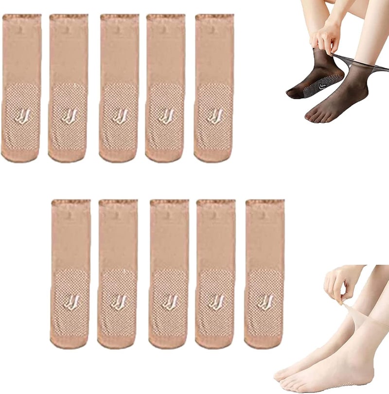 invisible, Slip-resistant Crystal Silk Socks, Invisible Silk Socks, Silk Sheer Ankle Socks for Women - Image 1