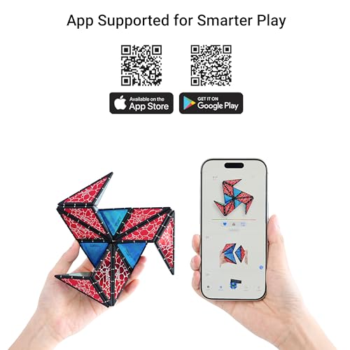 TOSY Magnet Pyramid Stone - 1 Cube Transforms into 1 Billion Shapes, 14 pcs (12 Puzzle pcs and 2 Accessories), 243 Rare Earth Magnets, Holographic Design Magnet Tiles Creative Puzzle STEM Toy, 2-Pack - Image 3