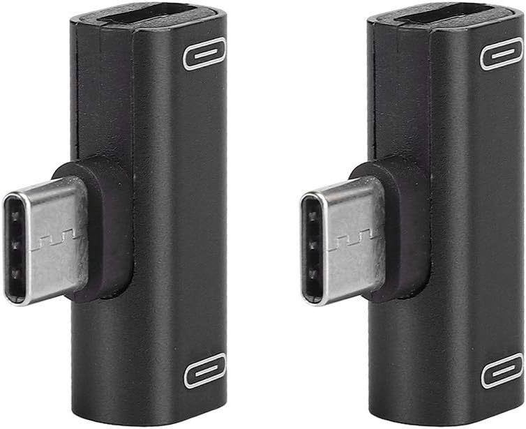 klarako Stable Transmission Aluminum Type-C USB-C Splitter Audio Charger, 2-Piece Adapter, 2-in-1 Converter, for Nubia(Black) - Image 3