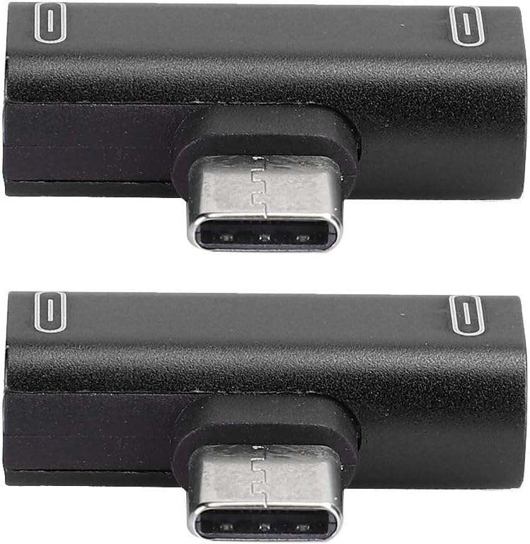 klarako Stable Transmission Aluminum Type-C USB-C Splitter Audio Charger, 2-Piece Adapter, 2-in-1 Converter, for Nubia(Black) - Image 1