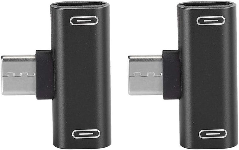 klarako Stable Transmission Aluminum Type-C USB-C Splitter Audio Charger, 2-Piece Adapter, 2-in-1 Converter, for Nubia(Black) - Image 2