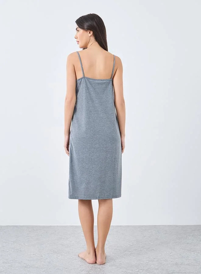 Styli Styli Lace Yoke Slip Dress
