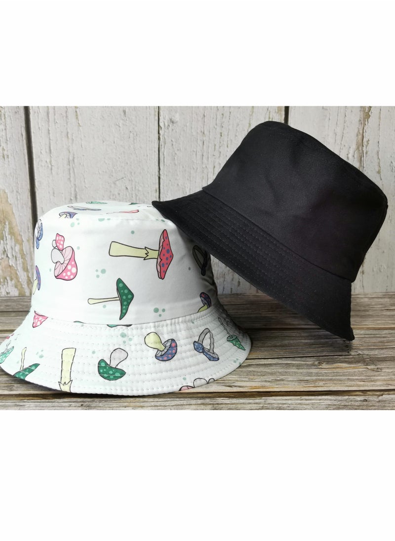 Excefore - Bucket Hat, Fashion Mushroom Pattern Hat, Reversible Summer Sun Cap for Women Men Outdoor Travel - Image 1