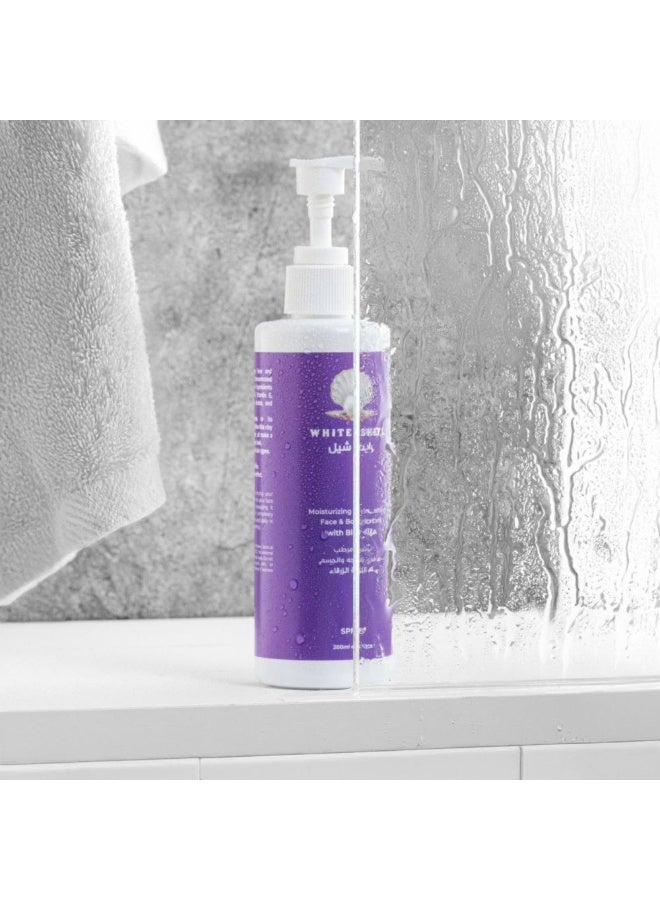 White Shell Moisturizing & Whitening Face & Body Lotion with Blue Nila and SPF 50 - 200ml - Image 2
