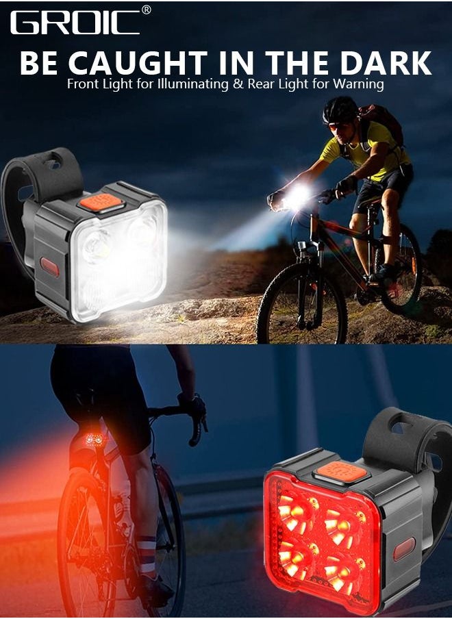 Bike Lights for Night Riding Bicycle Headlight and Taillight Set Accessories, Rechargeable Bicycle Lights Set Super Bright 8+9 Modes, for Night Riding/Cycling Safety, Front and Back Taillight - pzsku/ZD5E543397FCE2FA19F2AZ/45/_/1693885678/fbe19282-026e-4d86-91f6-f670a6a9e13b