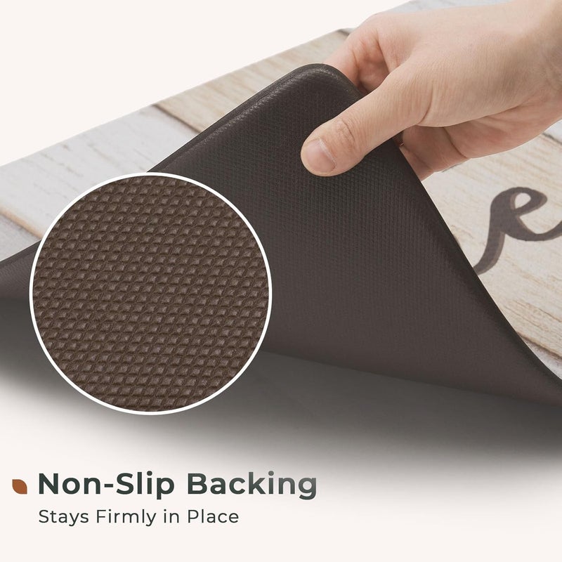 Fresh Mint Anti Fatigue Kitchen Mats for Floor 2 Piece Set Waterproof & Non-Skid Traditional Farmhouse Kitchen Rugs Standing Cushion Comfort Kitchen Runner,17x30+17x47 - Image 5