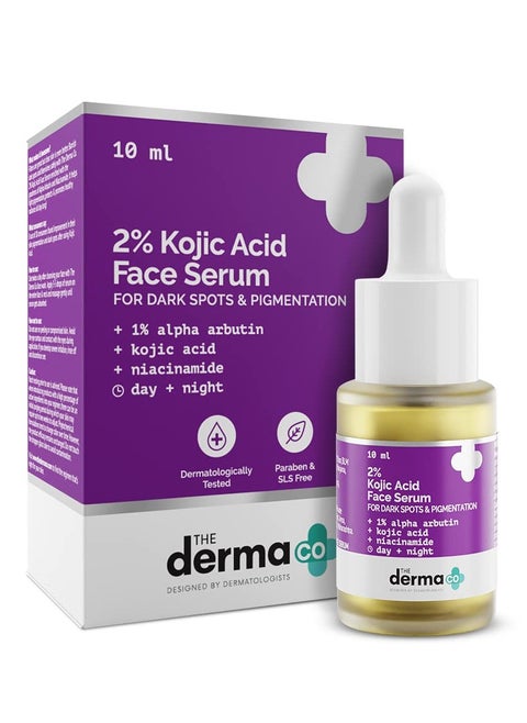 The Derma Co 2% Kojic Acid Face Serum with 1% Alpha Arbutin & Niacinamide for Dark Spots And Pigmentation - 10 ml