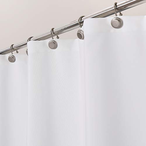 WEST LAKE Blue Off White Fabric Shower Curtain, Color Block Contemporary Bathroom Décor, Waterproof Bath Room Curtain, 12 Rust Proof Grommets Top for Hotel Spa Home,NO Hook,70''x72'' - Image 3