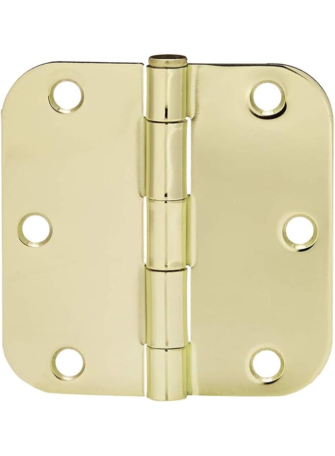 promass Rounded 3.5 Inch x Door Hinges, 18 Pack, Polished Brass - Image 1