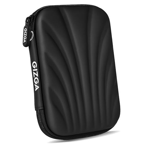 GIZGA essentials Hard Drive Case Shell, 6.35cm/2.5-inch, Portable Storage Organizer Bag for Earphone USB Cable Power Bank Mobile Charger Digital Gadget Hard Disk, Water Resistance Material, Black - Image 1