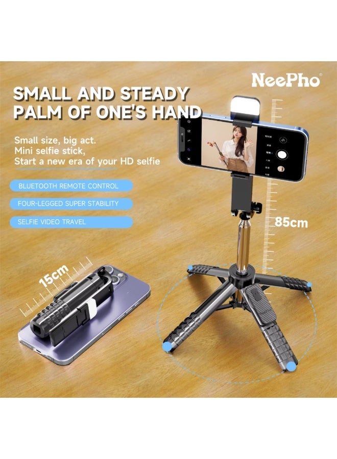 NeePho Professional camera tripod NP-L8 with load capacity up to 8kg, made of durable aluminum alloy, 360° 3-axis pan/tilt head, quick release plate, adjustable height from 50 to 160cm, secure leg locks, built-in balance and rubber feet for stability on all surfaces - ideal for photography, video, and lighting, compatible with professional cameras, phones, and projectors  - Image 5