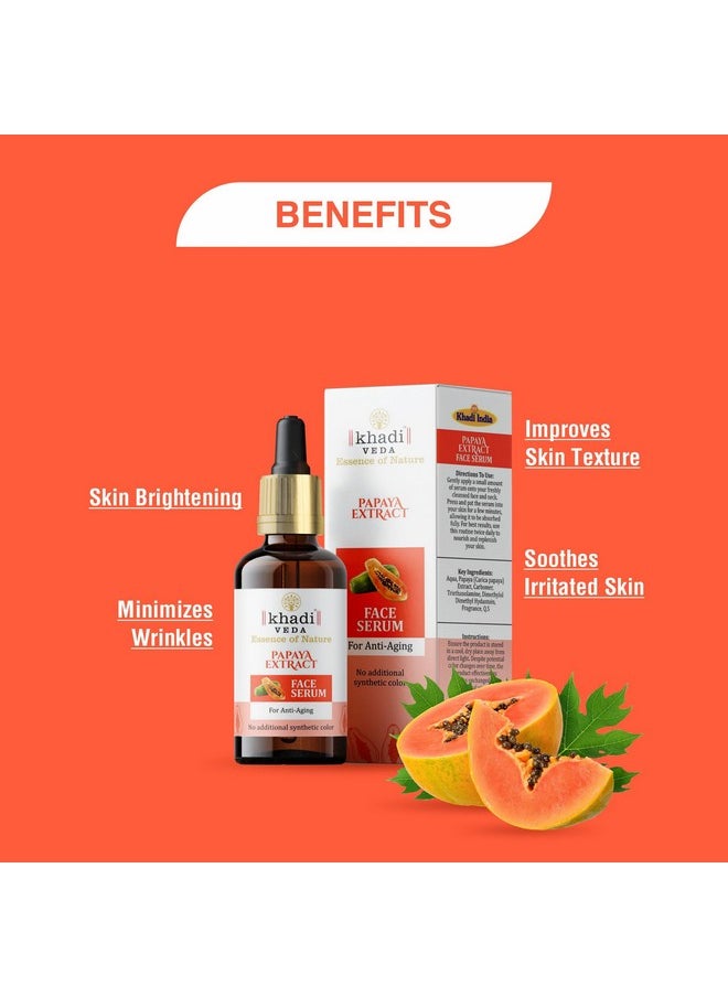khadi veda - Anti-Aging Face Serum 50Ml With Papaya Extract Helps In Improve Skin Texture Suitable For Unisex - Image 1