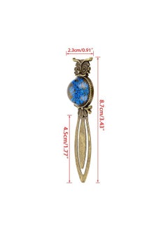 SYOSI Metal Bookmark Clips Vintage Owl Dried Flower Mixed Color Bookmark Pendant Tray Kit Elegant Metal Bookmark for Kids Birthday Party Favors Student Teacher 6PCS  - Image 2