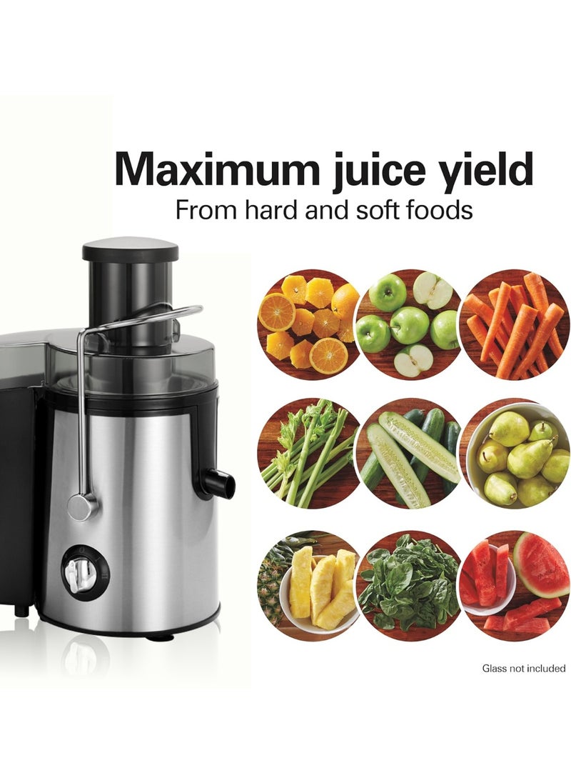 Juicer Machine, 800W Centrifugal Juicer Extractor with Wide Mouth 70mm Feed Chute for Fruit Vegetable, Large 1.5L Pulp Container, Dual Speed Control, Easy to Clean, Stainless Steel