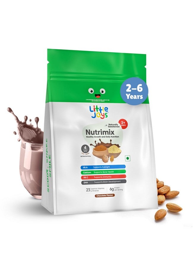 Little Joys عبوة إعادة تعبئة مسحوق التغذية نيوتريميكس من ليتل جويز 350 جرام | 2-6 سنوات | بدون سكر مكرر | يدعم النمو الصحي ويعزز المناعة | مع راجي وباجرا واللوز والشوفان | بنكهة الشوكولاتة  - Image 1