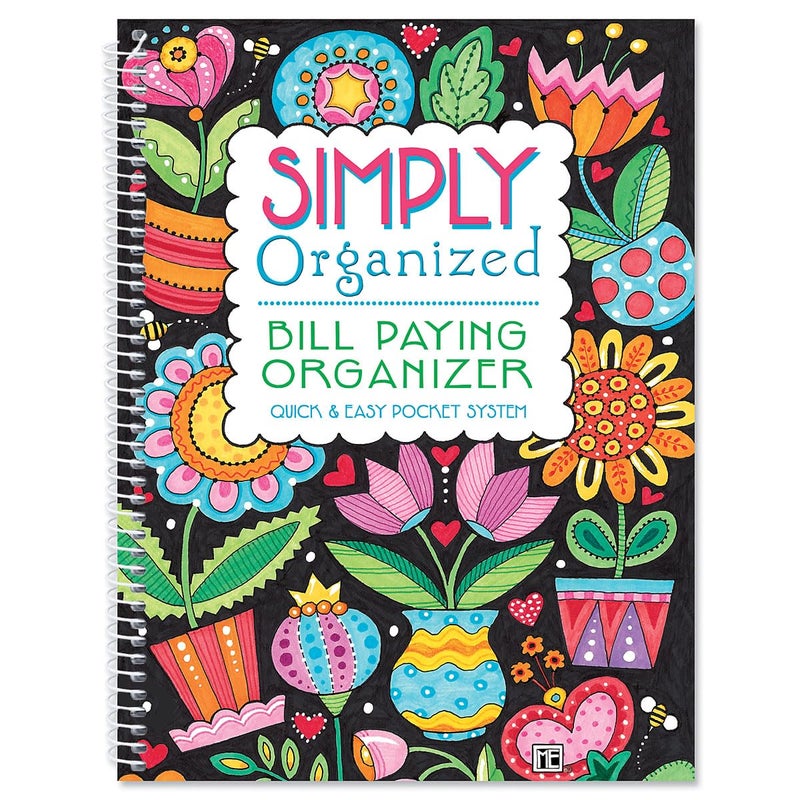 Current Mary Engelbreit Bill Paying Organizer Book - 9" x 12â€ Personal Account Book, Spiral Bound, 14 Storage Pockets, 32 Label Stickers, Monthly Finance & Payment Management Tracker for Home & Office - Image 1