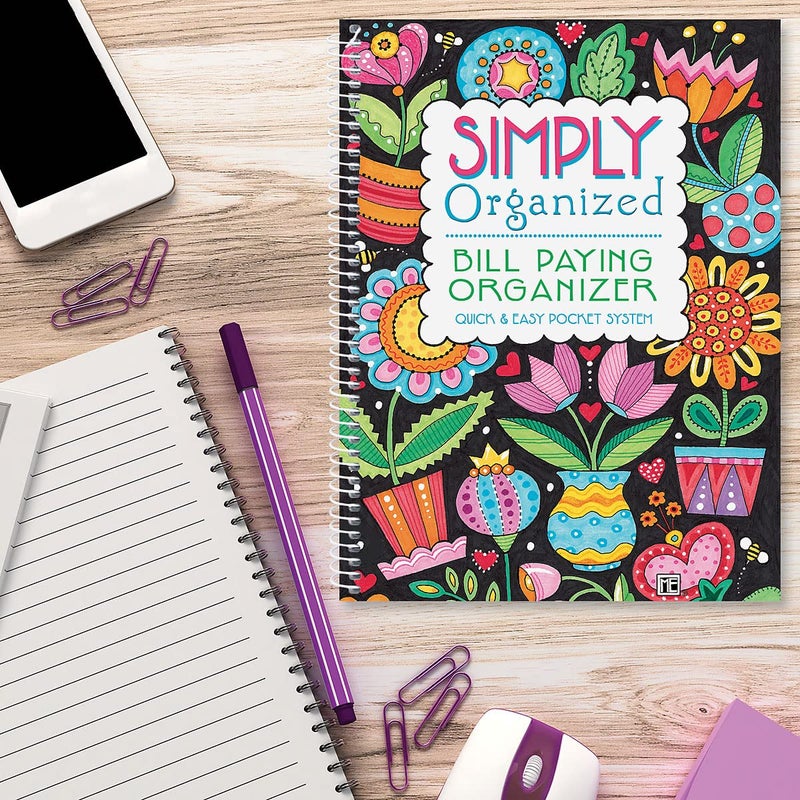 Current Mary Engelbreit Bill Paying Organizer Book - 9" x 12â€ Personal Account Book, Spiral Bound, 14 Storage Pockets, 32 Label Stickers, Monthly Finance & Payment Management Tracker for Home & Office - Image 5