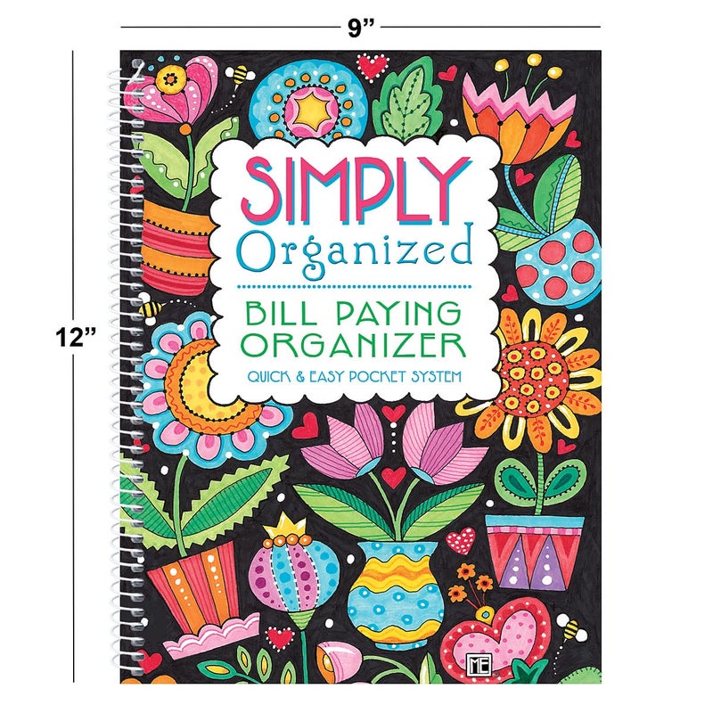 Current Mary Engelbreit Bill Paying Organizer Book - 9" x 12â€ Personal Account Book, Spiral Bound, 14 Storage Pockets, 32 Label Stickers, Monthly Finance & Payment Management Tracker for Home & Office - Image 3