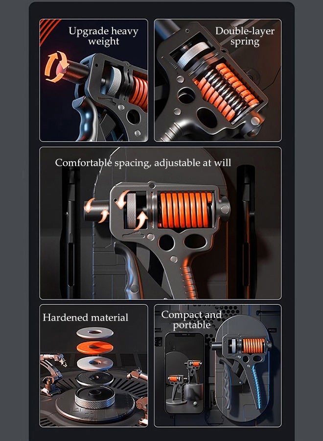 DUNISO Adjustable Hand Grip Strengthener，Grip Strength Trainer，Portable Hand Exerciser，Durable And Sturdy, Wear Resistant And Not Easy To Rust，5 To 165 kg，For Muscle Building And Injury Recover - Image 4