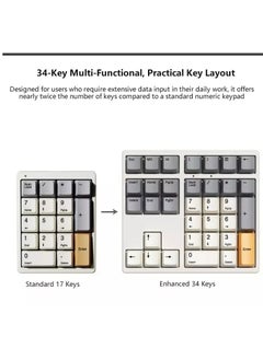 Generic MF34 Mechanical Number Pad, 34 Key Brown Switch Hot Swappable Numpad Wired USB C Numeric Keypad with PBT Keycaps RGB Backlit Keypad for Laptop, MacBook,PC Desktop Support QMK/VIA Macro Button(RGB)  - Image 3