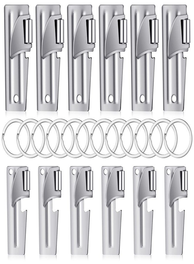 Eaasty P-38 and P-51 Military Style Can Openers with Key Rings Stainless Steel Camping Can Opener Portable for Kitchen Travel Camping Survival(12 Set) - Image 1