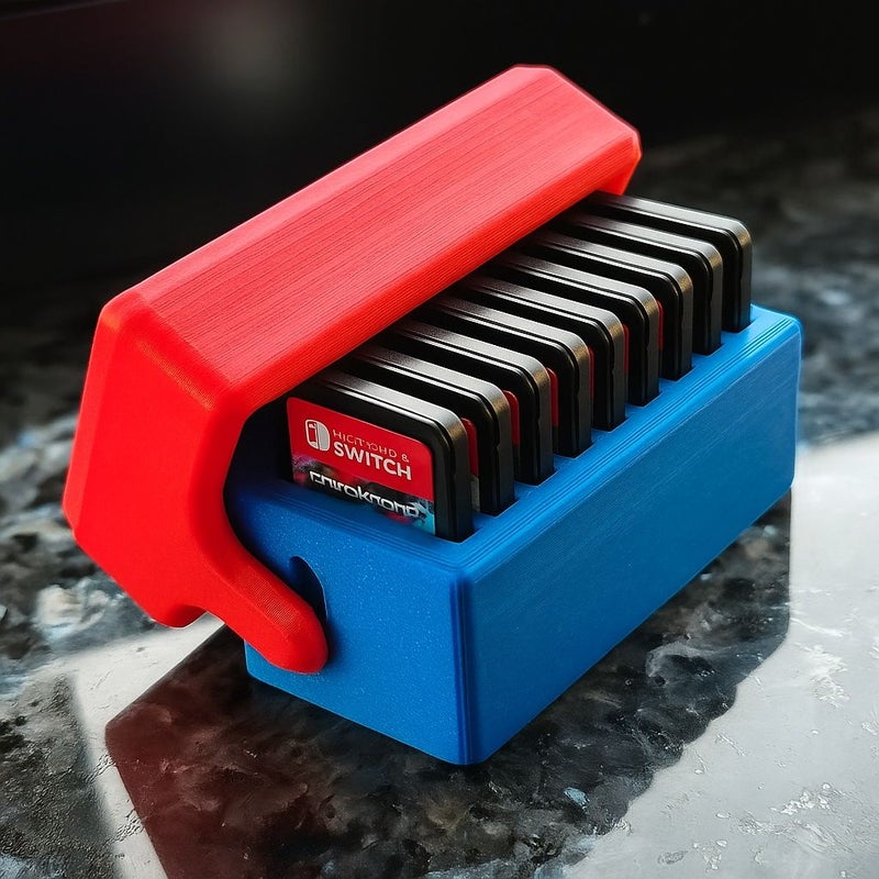 2025 Mario Red Blue Switch Game Card Case Hold 10 For Switch 1 2 - Image 1