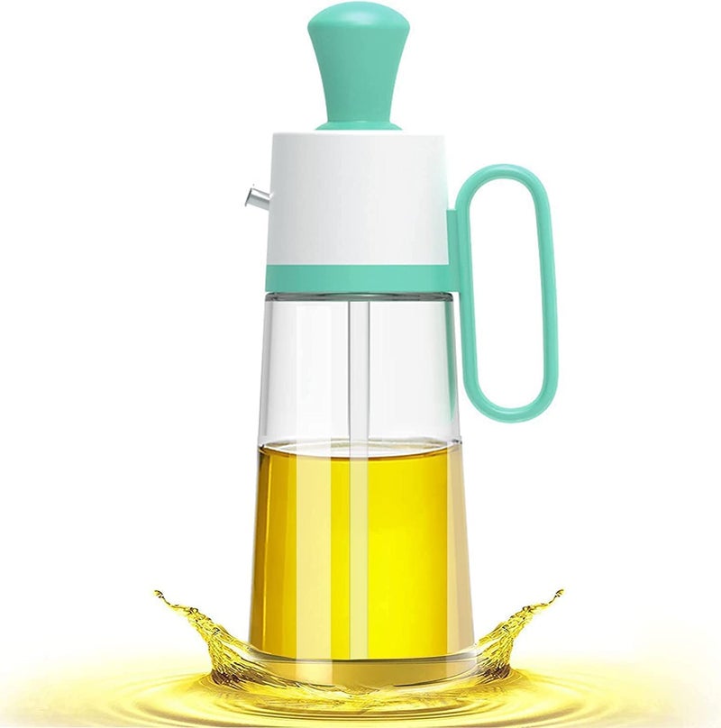 Hidak 2 in 1 Olive Oil Bottle Glass Seasoning Container OilHoneyVinegar Dispenser Bottle for Kitchen Cooking Frying Baking BBQ Pancake Air Fryer Marinating 550 Ml Multi Color - Image 1