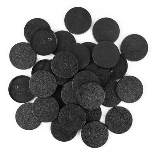 FIGURESLAB 100PCS Miniature Bases with 120PCS Adhesive 32mm126inch Black Round Plastic Model Bases for Gaming Miniatures or Wargames Boardgaming Table Games - Image 1