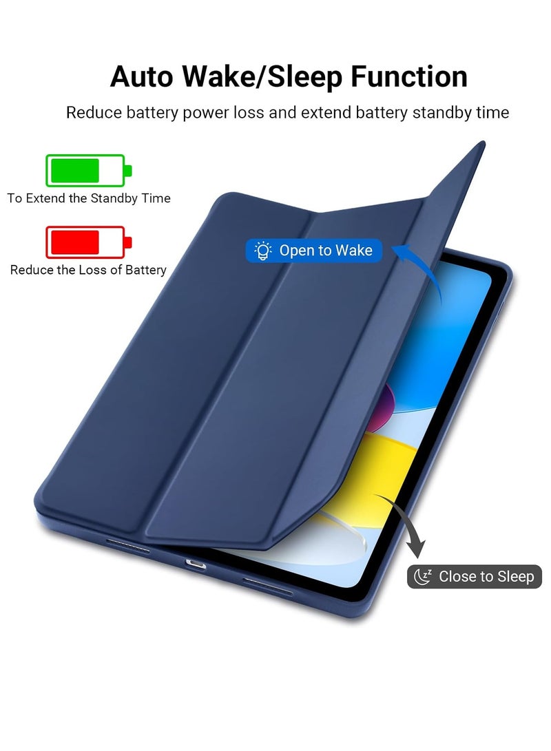 DUSALA iPad 10th Generation Case with Pencil Holder iPad 10.9 Inch Case 2022, Soft TPU Smart Stand Back Cover Case for iPad 10th Generation Support Touch ID Auto Wake/Sleep - Image 3