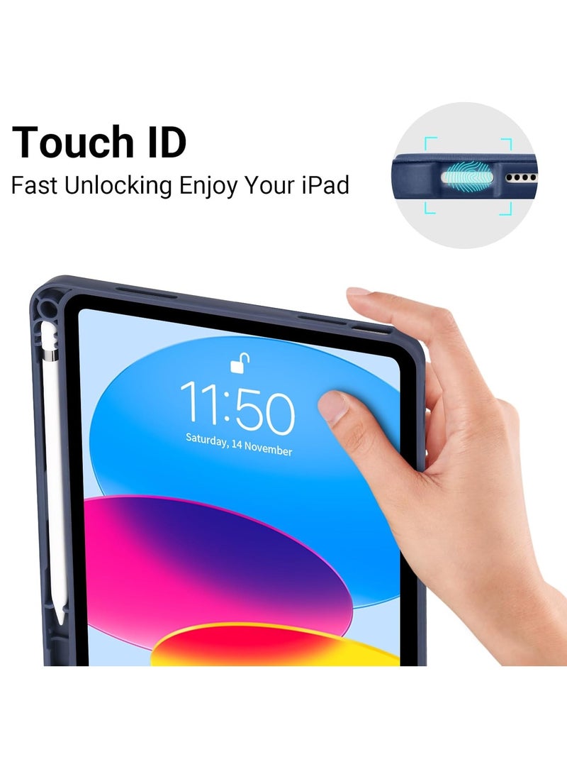 DUSALA iPad 10th Generation Case with Pencil Holder iPad 10.9 Inch Case 2022, Soft TPU Smart Stand Back Cover Case for iPad 10th Generation Support Touch ID Auto Wake/Sleep - Image 4