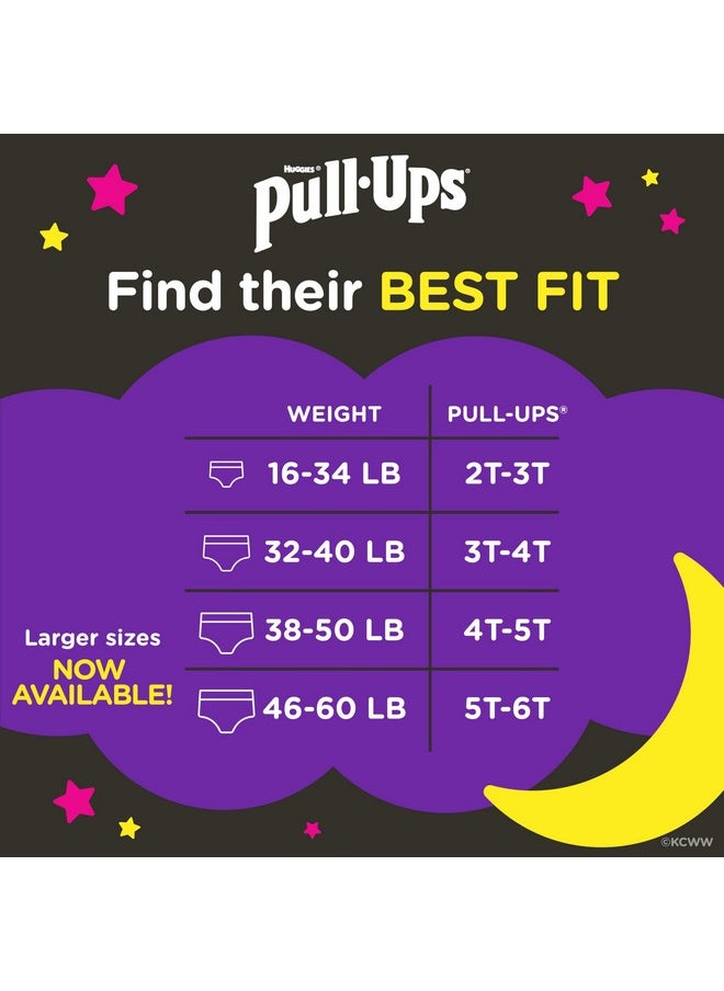 Pull-Ups Pull-Ups Girls' Nighttime Potty Training Pants, Training Underwear, 3T-4T (32-40 lbs), 60 Ct  - Image 2