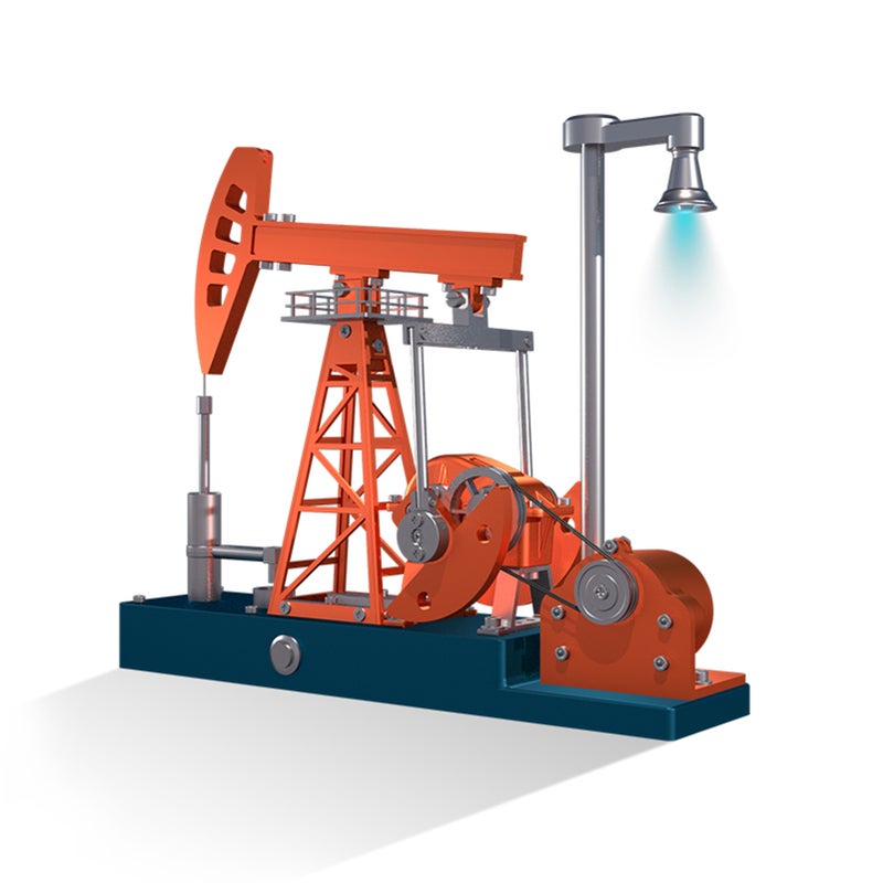 Oil Pump Jack Model Kit Metal Oilfield Working Equipment with Light Oil Rig Educational Toys Collection 219pcs - Image 1