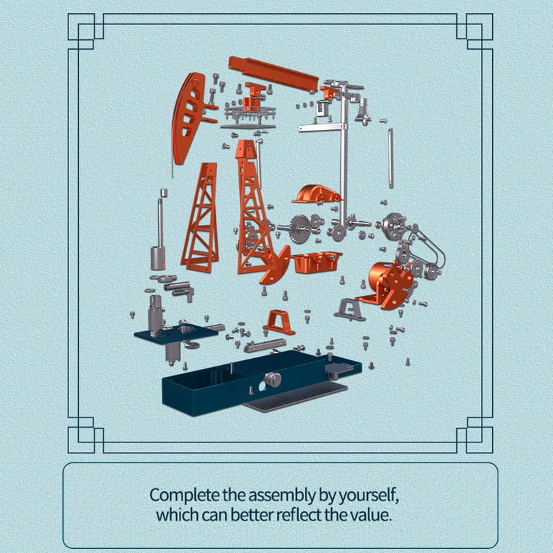 Oil Pump Jack Model Kit Metal Oilfield Working Equipment with Light Oil Rig Educational Toys Collection 219pcs - Image 5