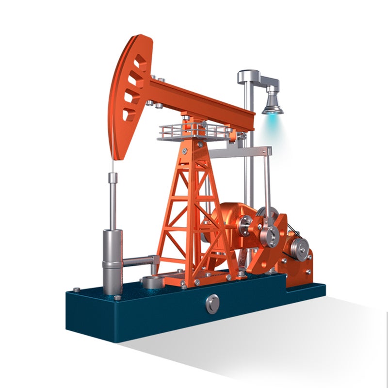 Oil Pump Jack Model Kit Metal Oilfield Working Equipment with Light Oil Rig Educational Toys Collection 219pcs - Image 2