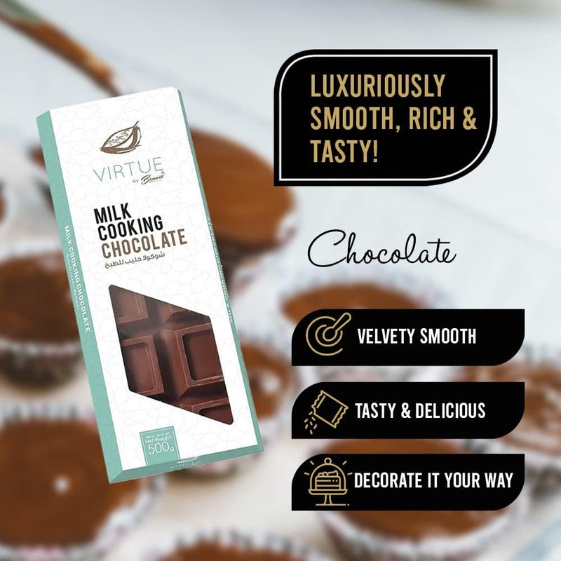 Virtue Benoit Milk Compound Chocolate Block 500G - Ideal for Baking and Desserts - Image 3