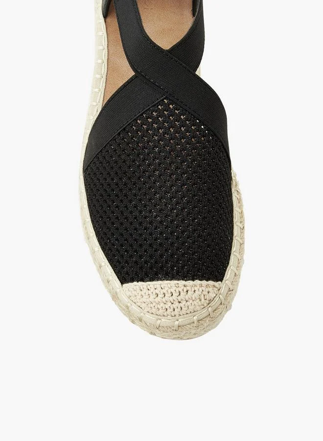 Peppermint Black Women Textured Espadrille Shoes for Women | Best Price UAE
