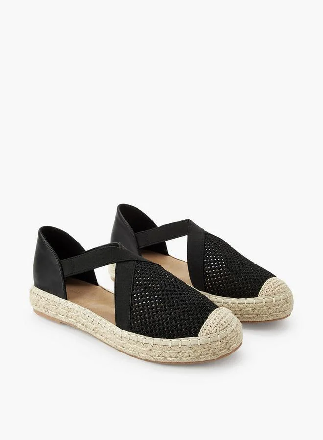 Peppermint Black Women Textured Espadrille Shoes for Women | Best Price UAE