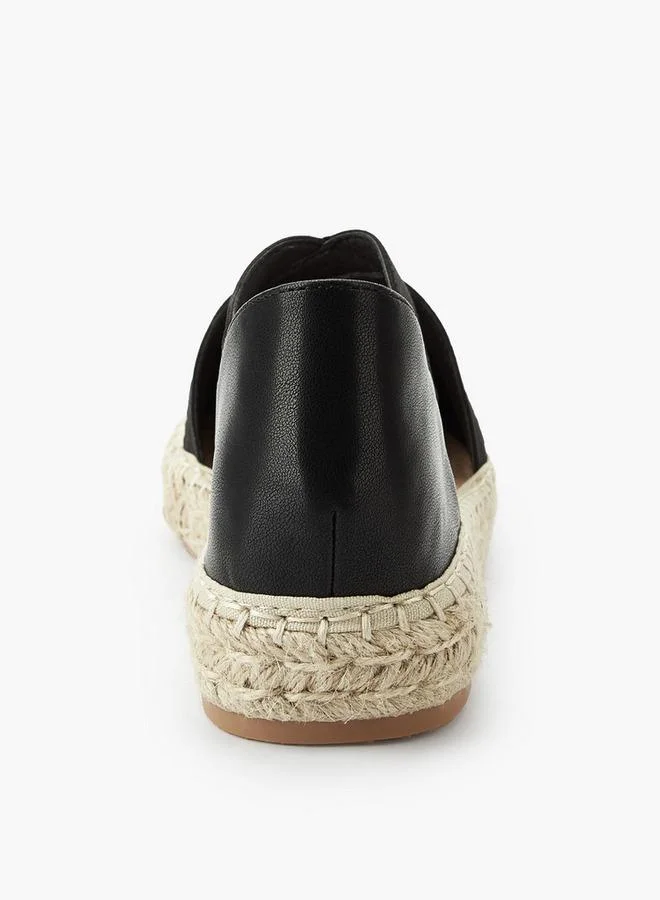 Peppermint Black Women Textured Espadrille Shoes for Women | Best Price UAE
