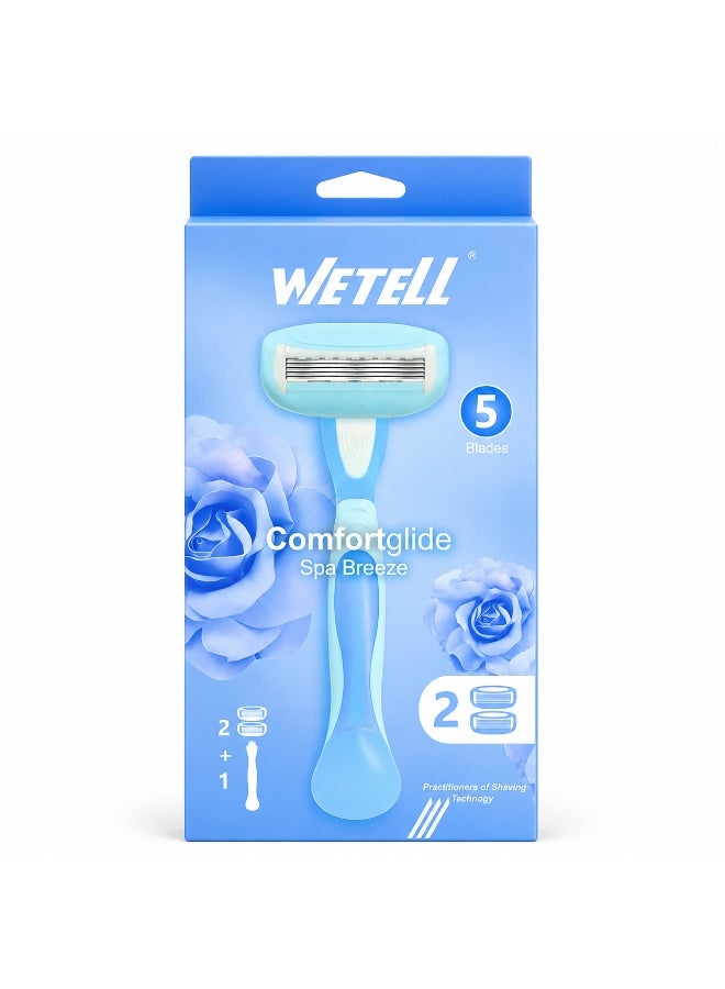 Wetell Comfortglide Spa Breeze Women Razor WT202524 (Set of 1 Handle & 2 Blades) - Image 1