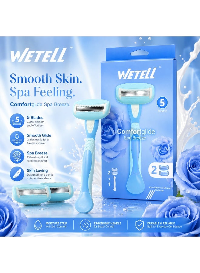 Wetell Comfortglide Spa Breeze Women Razor WT202524 (Set of 1 Handle & 2 Blades) - Image 3