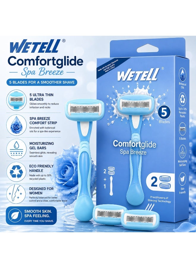 Wetell Comfortglide Spa Breeze Women Razor WT202524 (Set of 1 Handle & 2 Blades) - Image 4
