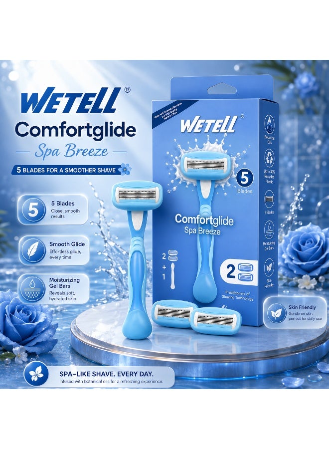 Wetell Comfortglide Spa Breeze Women Razor WT202524 (Set of 1 Handle & 2 Blades) - Image 5