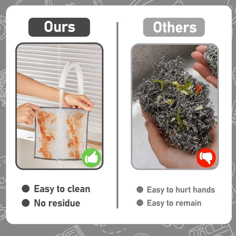 XANGNIER 10 Pcs Multipurpose Wire Dishwashing Rags for Wet and Dry,2024 New Multifunctional Non-Scratch Wire Dishcloth,Wire Cleaning Cloth,Non Scratching Metal Wire Rag for Kitchen,Counter,Dishes,Sink - Image 5