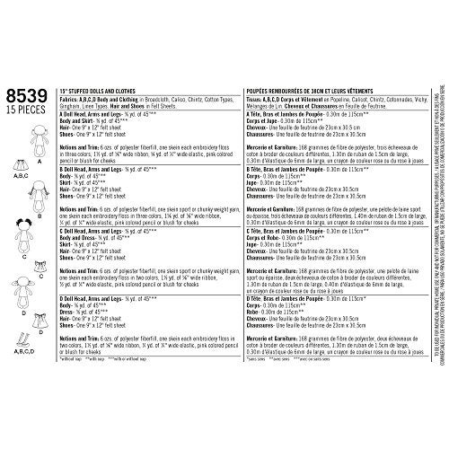 Simplicity Whimsy Doll Clothes Sewing Patterns, One Size Only - Image 2