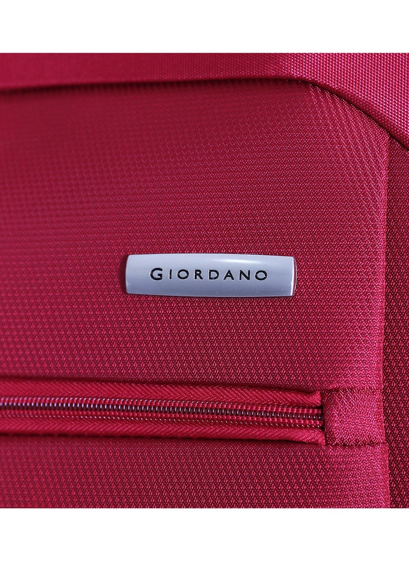 GIORDANO - Giordano Trolley Bags 3 PCS Set Softside Suitcase,Red - Image 1