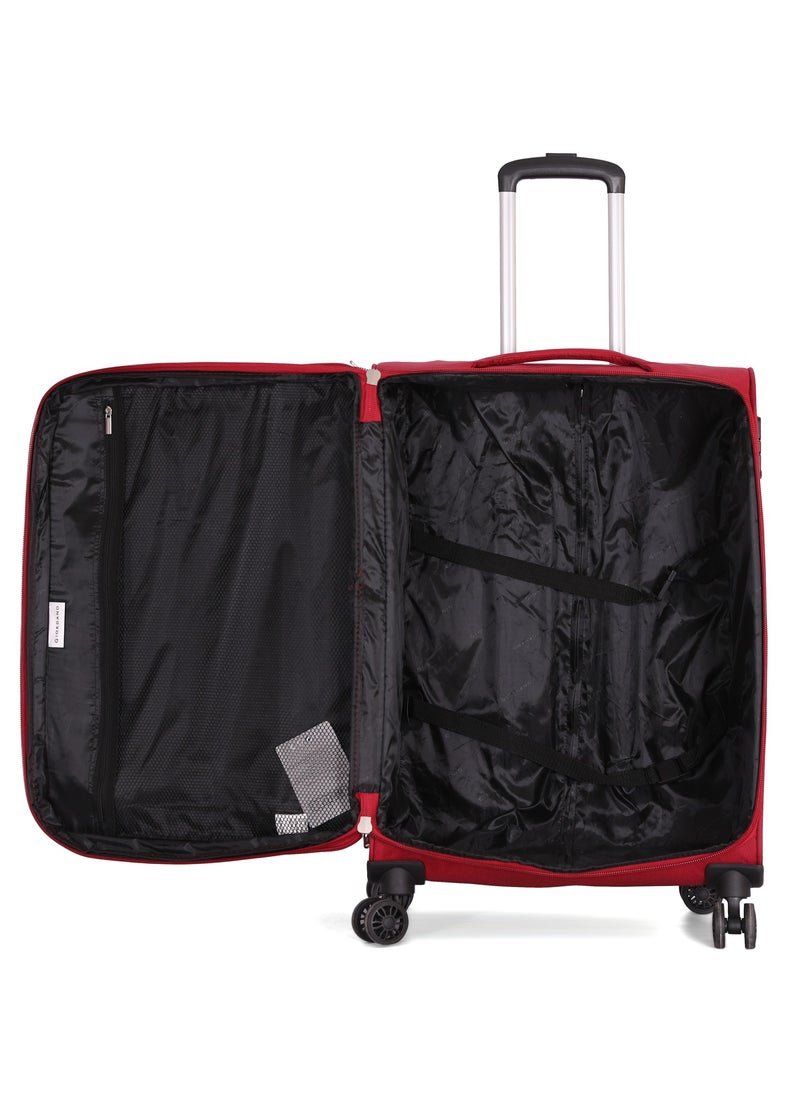 GIORDANO Giordano Trolley Bags 3 PCS Set Softside Suitcase,Red  - Image 4