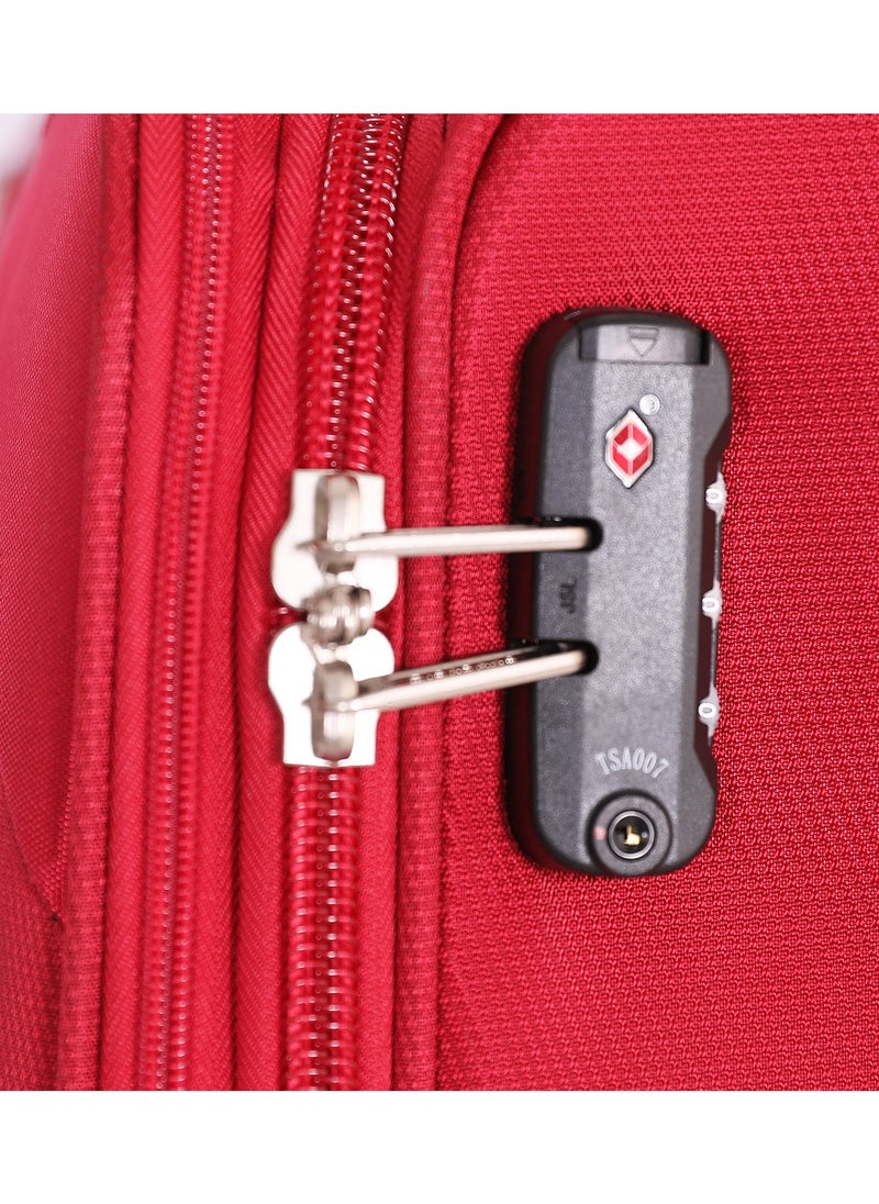 GIORDANO Giordano Trolley Bags 3 PCS Set Softside Suitcase,Red  - Image 5