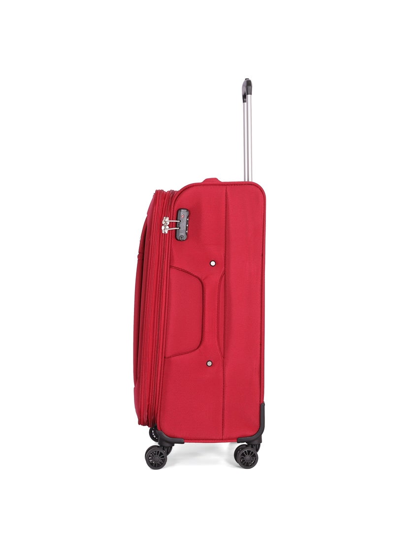 GIORDANO Giordano Trolley Bags 3 PCS Set Softside Suitcase,Red  - Image 3