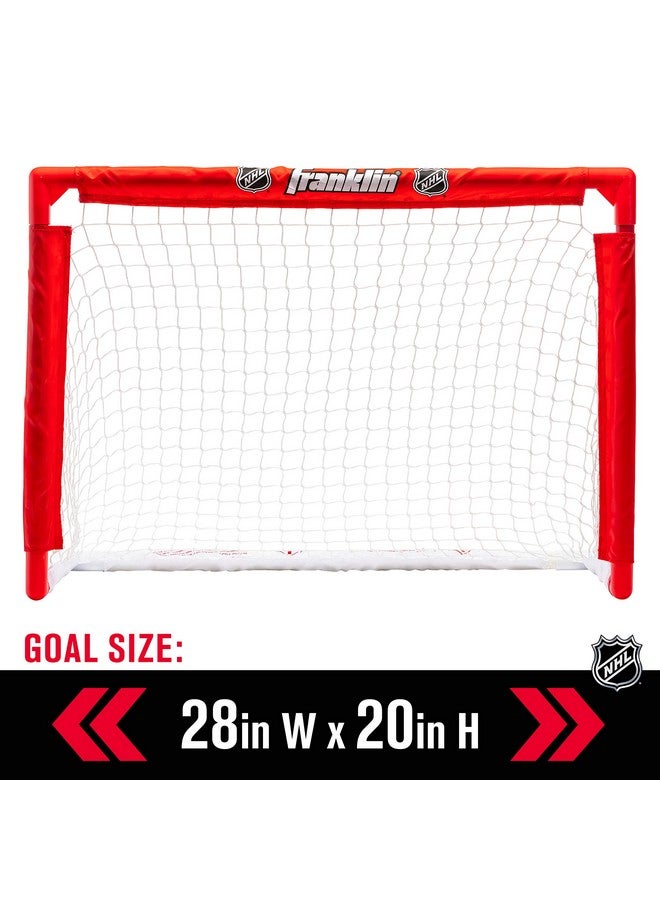 فرانكلين سبورتس مجموعة هوكي NHL الصغيرة من Franklin Sports - تتضمن مرمى هوكي للركبة - 2 عصا هوكي صغيرة + 2 كرة إسفنجية - مرمى هوكي صغير داخلي + مجموعة عصي - Image 2